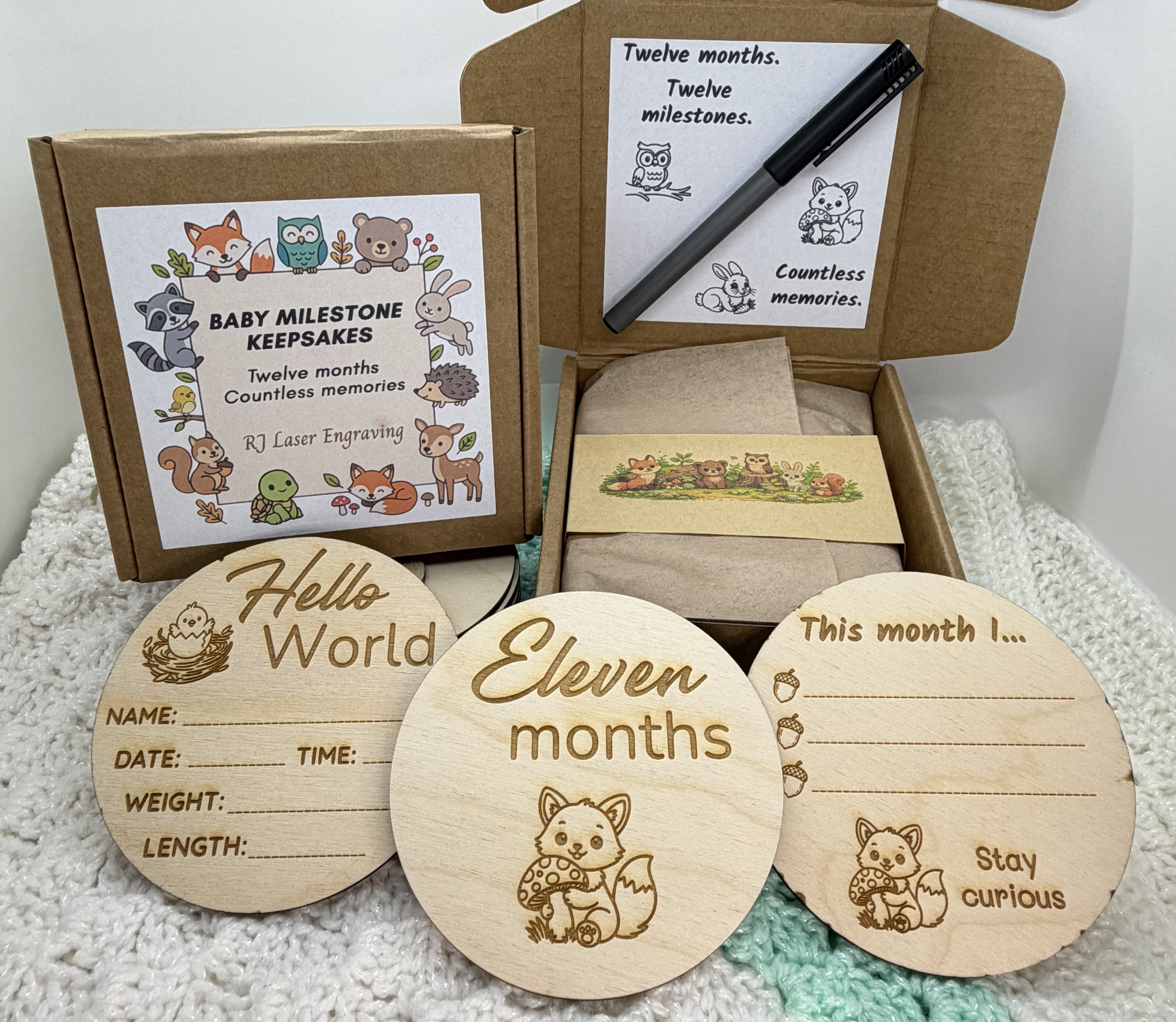 Baby Woodland Milestone Keepsake Discs