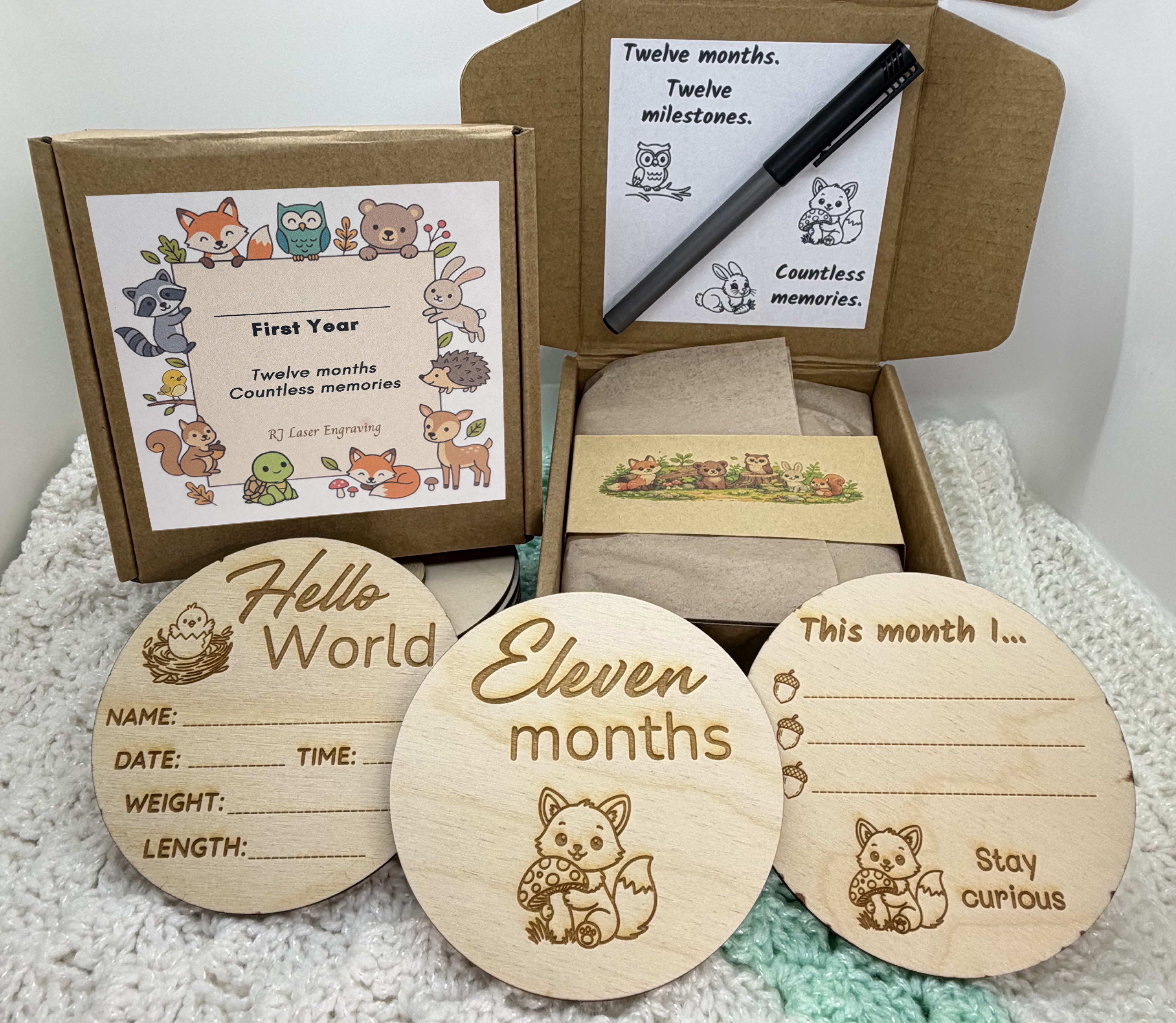 Baby Woodland Milestone Keepsake Discs